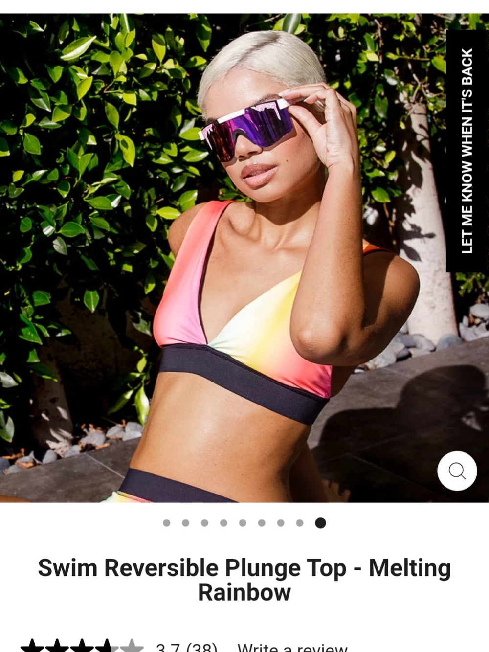 Reversible Plunge Swim Top in Melting Rainbow